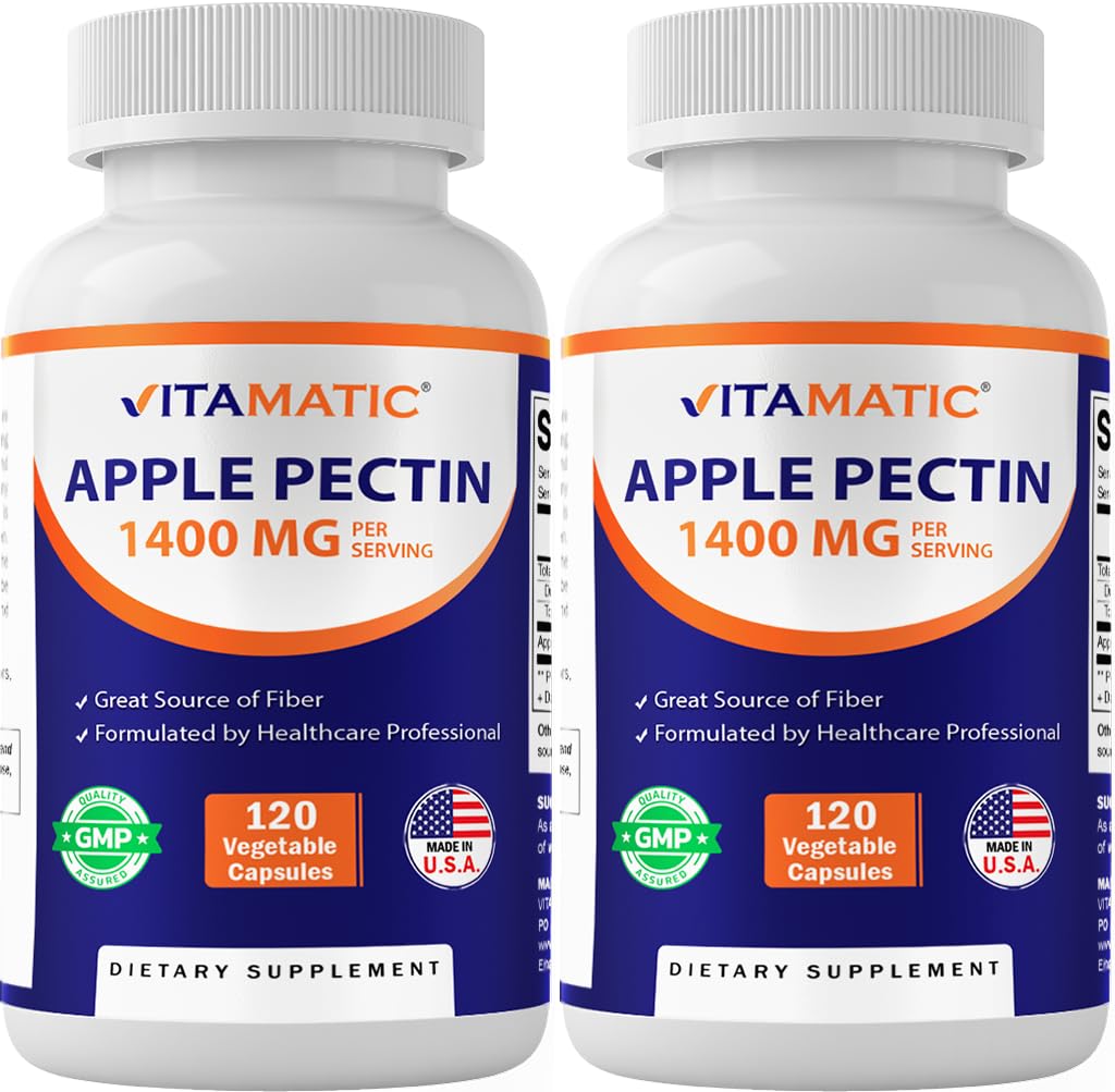 Vitamatic Appleのペクチン700mg - びんごとの120のベジタリアンのカプセル  2-Pack (240のベジタリアンのカプセル)自然な食事療法繊維の補足–サポート消化器の健康及び規則*