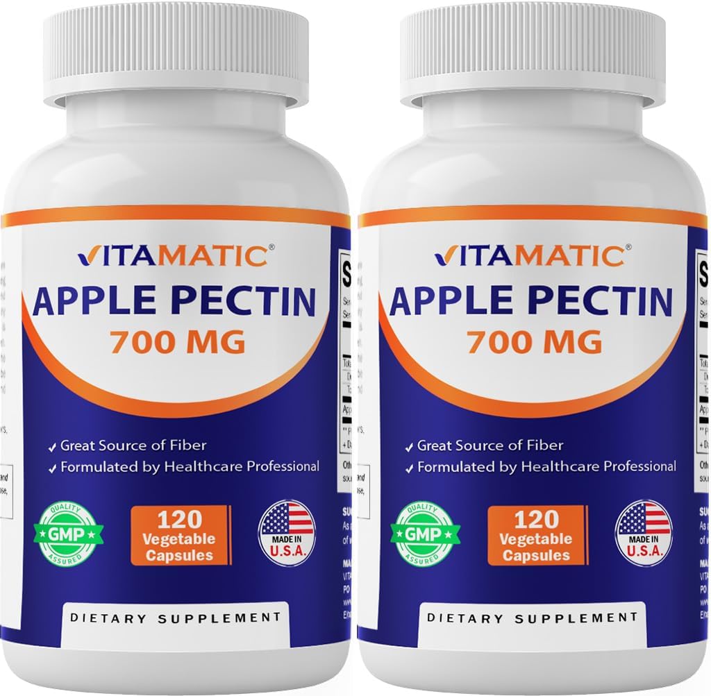Vitamatic Appleのペクチン700mg - びんごとの120のベジタリアンのカプセル  2-Pack (240のベジタリアンのカプセル)自然な食事療法繊維の補足–サポート消化器の健康及び規則*