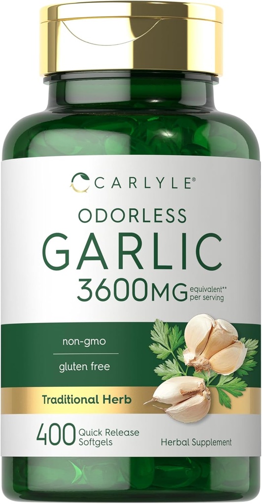 カーライル無臭のニンニクのSoftgels 3600のmg   400の計算 アリウムのサチリウムの球根 非GMOのグルテンフリーの補足
