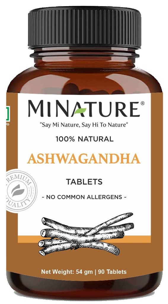 アシュワガンダ錠90錠、ミネイチャーによる1000mg | 45日供給 |100%ナチュラルアシュワガンダ | ヴィーガン | インドから