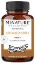 アシュワガンダ錠90錠、ミネイチャーによる1000mg | 45日供給 |100%ナチュラルアシュワガンダ | ヴィーガン | インドから
