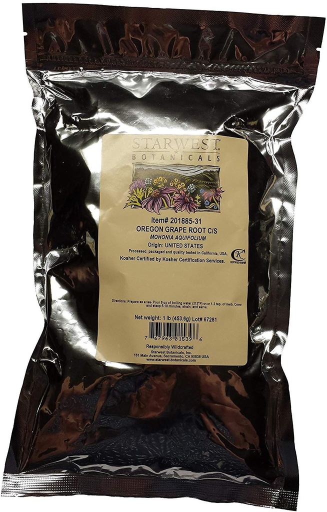 Oregon Grape Root C/S Wildcrafted - Mohonia aquifolium, 1 lb,(Starwest Botanicals)