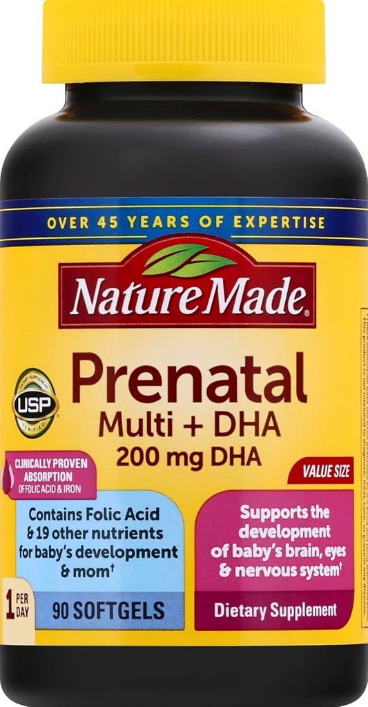 葉酸、イオジンおよび亜鉛、90の計算が付いているPrenatalビタミン+ DHA Softgel