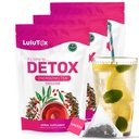 LULUTOXデトックスティー - Dandelion、Ginseng、ジンジャーとハーブブレンド - 健康的な体重、消化の健康をサポート - ビーガン、すべての自然、乳剤フリー - ピーチフレーバー(3パックx 28サービング)