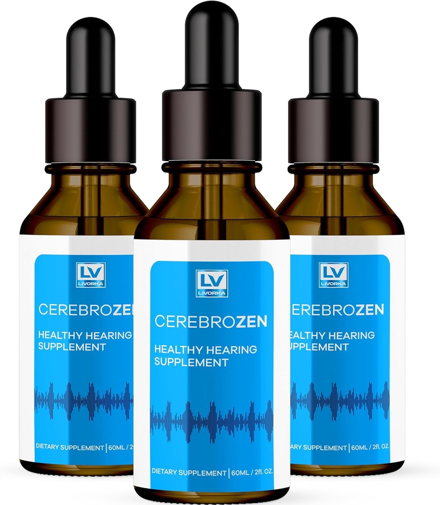 3パック - Cerebrozen Ear Drops - Cerebrozen、Cerebrozen 24, Cerebrozen 360補聴器、Cerebrozen Drops、Cerebrozen Liquid、Cerebrozen Drops for Ears、3ヶ月間のボトル