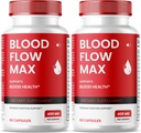 Blood Flow Max Capsules, Blood Flow Max Advanced Formula Blood Support, Maximum Strength Supplement for Healthy Blood Circulation, All Natural Vitamin Pills for Overall Wellness - 2 Pack