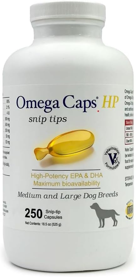 Omegaは中型および大きい犬の高い潜在性EPAおよびDHAの最高のBioavailabilityの魚油の補足のVetのためのHPのスニップの先端を米国の皮のコート接合箇所および中心の健康250のカプセルで形成しました