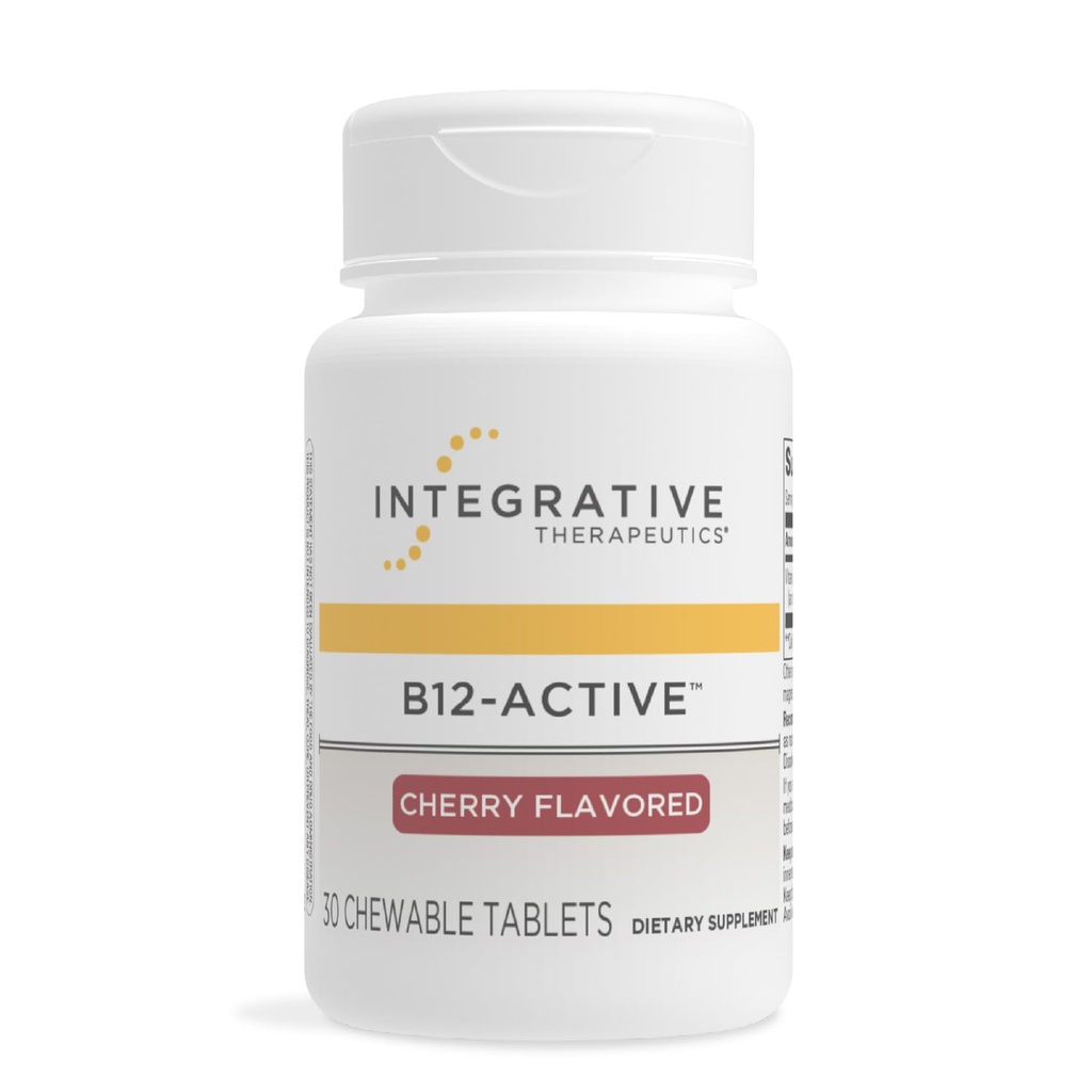 一体型治療B12-Active - 神経機能サポートのためのB12サプリメント* - 咀嚼可能なサポート - 酪農場、大豆&グルテンフリー - チェリーフレーバー、30 Chewableタブレット(30サービング)