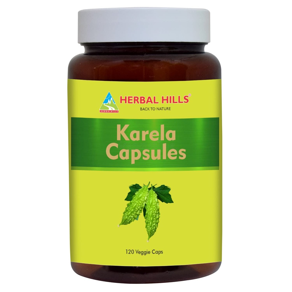 HERBAL HILLS Bitter Melon/Bitter Gourd/Karela カプセル(モモモディカ・チャランティア) | 120 カウント(900 mg) | 眼&皮膚の健康にベスト