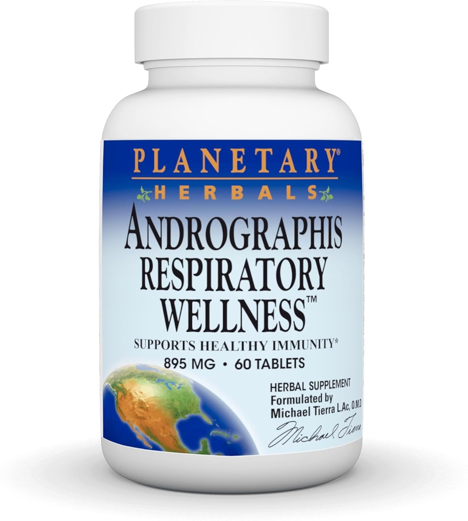 PLANETARY HERBALS Andrographis Respiratory Wellness Nutritional Supplement, 60 Count