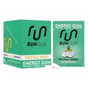 RUN GUM トロピカルブーストエナジーチューイング ガム 50mg カフェイン タウリン & B-Vitamins per Piece, 24 個 (パック 12) 砂糖無料, ゼロカロリー, いいえアスパルテームなし, そしてグルテンフリー, 1 ea