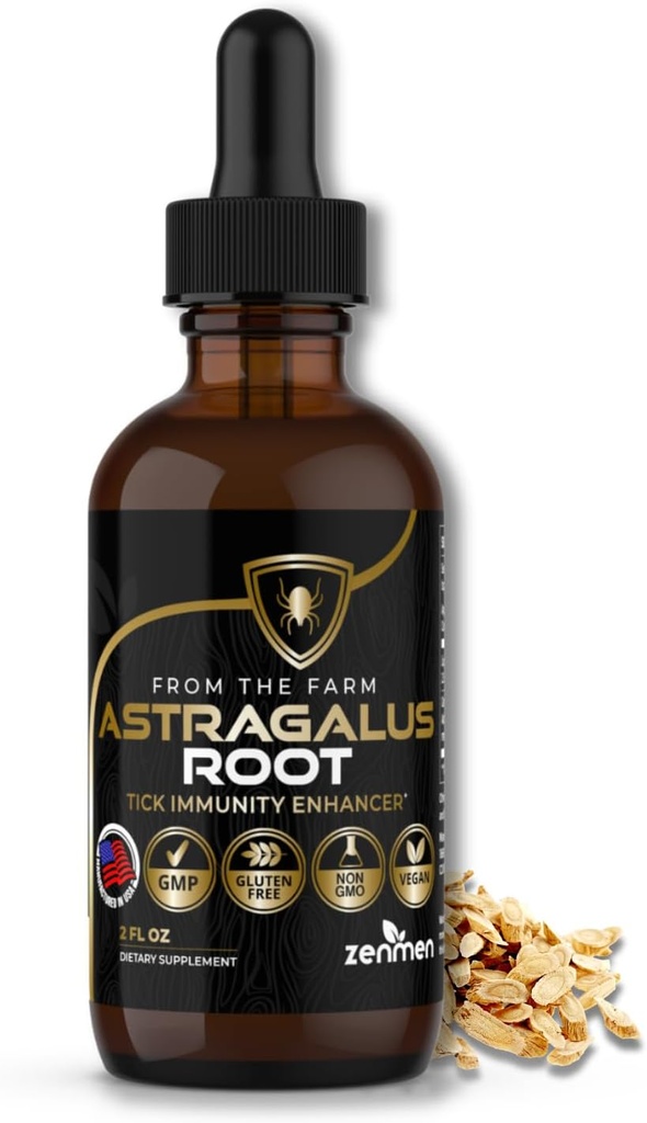 Zenmen Astragalus Root Organic Tincture - Tick Immune Support and Immunity Enhancer, Source of Antioxidants - Made in The USA
