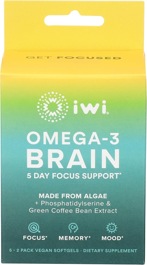 Iwi Omega 3の頭脳5日の焦点サポート、10 Ct