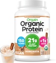 Orgain Organic Vegan Protein Powder, Horchata - 21g Plant Based Protein, 9g Prebiotic Fiber, Low Net Carb, No Lactose Ingredients, No Added Sugar, Non-GMO, For Shakes & Smoothies, 2.03 lb