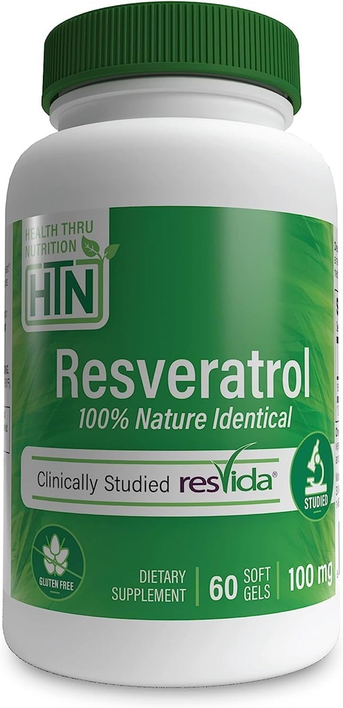 Resveratrol として ResVida 100mg トランスレスベラトロール | 健康な老化、細胞エネルギーの生産および代謝を支えて下さい | 臨床的にスタッドされ、グルテンフリーで(60 のパック)