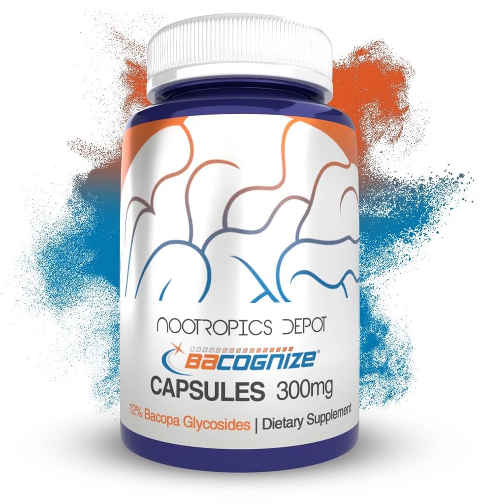 BaCognize Bacopa Monnieri カプセル | 300mg | 240 カウント | Ayurvedic Herb | Nootropic Brain Booster | サポート ストレス管理 | 改善 記憶、認知+気分