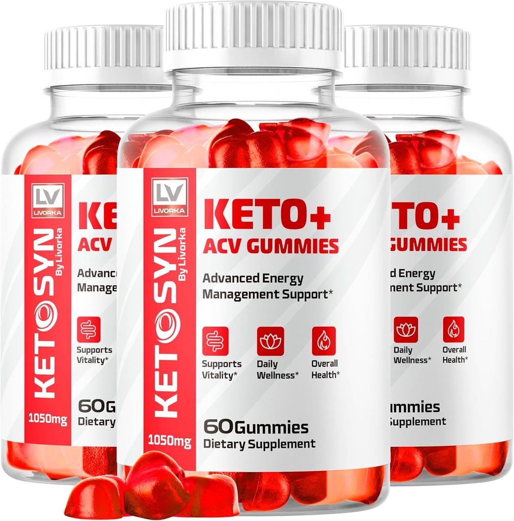 LIVORKA (3 パック) Ketosyn ACV ガミー, Keto Syn Gummies, Ketosyn Keto Plus ACV ガミー, Ketosyn Keto ACV ガミー, Keto Syn ACV ガミー 1050 MG, Keto ACV Gummies Ketosyn, 180 3 ヶ月のためのガミー