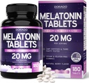 Melatonin 大人(180の計算)のための20mgのタブレット-タブレットごとのMelatoninの20mgの速い分解-高い効力、グルテンフリー、非GMO、ビーガン-混合されたベリー味-バルク供給-米国は作りました