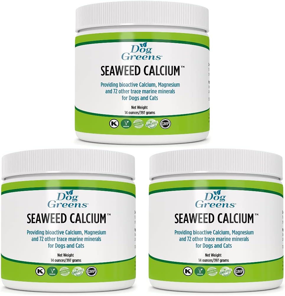 犬と猫のためのSeaweed Calcium 14oz, 自家製フードのバランスにカルシウムサプリメント, 純度のためにテスト, 競争よりも手頃な価格, 獣医推奨, 元の自然の最高のシーイードカルシウム (3パック)
