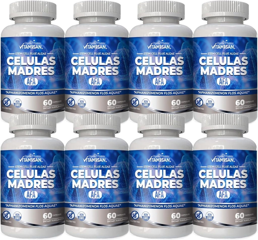 VITAMISAN Celulas Madres Stem Cell Blue Algae AFAカプセル、60カウント(8パック)