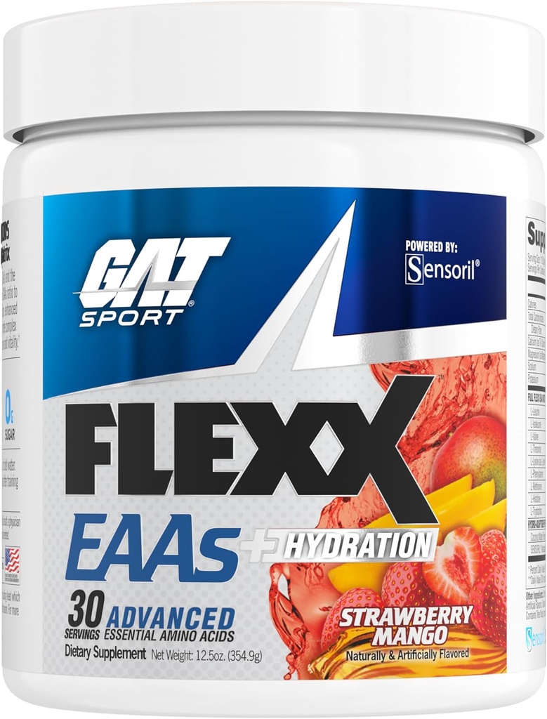 GAT SPORT Flexx EAAs + Hydration、高度なエッセンシャルアミノ酸、30サービング(イチゴマンゴー)