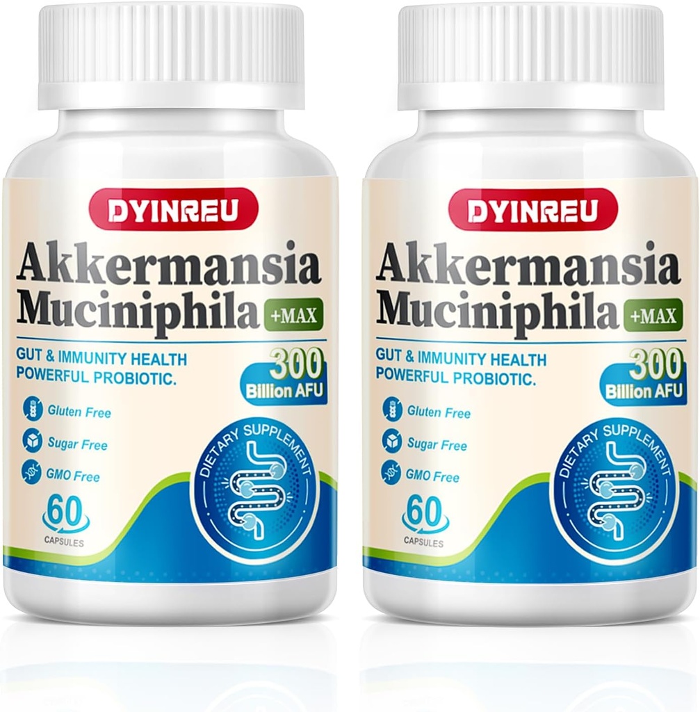 Akkermansia Muciniphila 300 Billion AFU,Increases GLP-1, Digestive, Gut, Immune & Total Health,Gut Digestive Lining機能を強化, 女性男性のためのライブプロバイオティクス,60カプセル