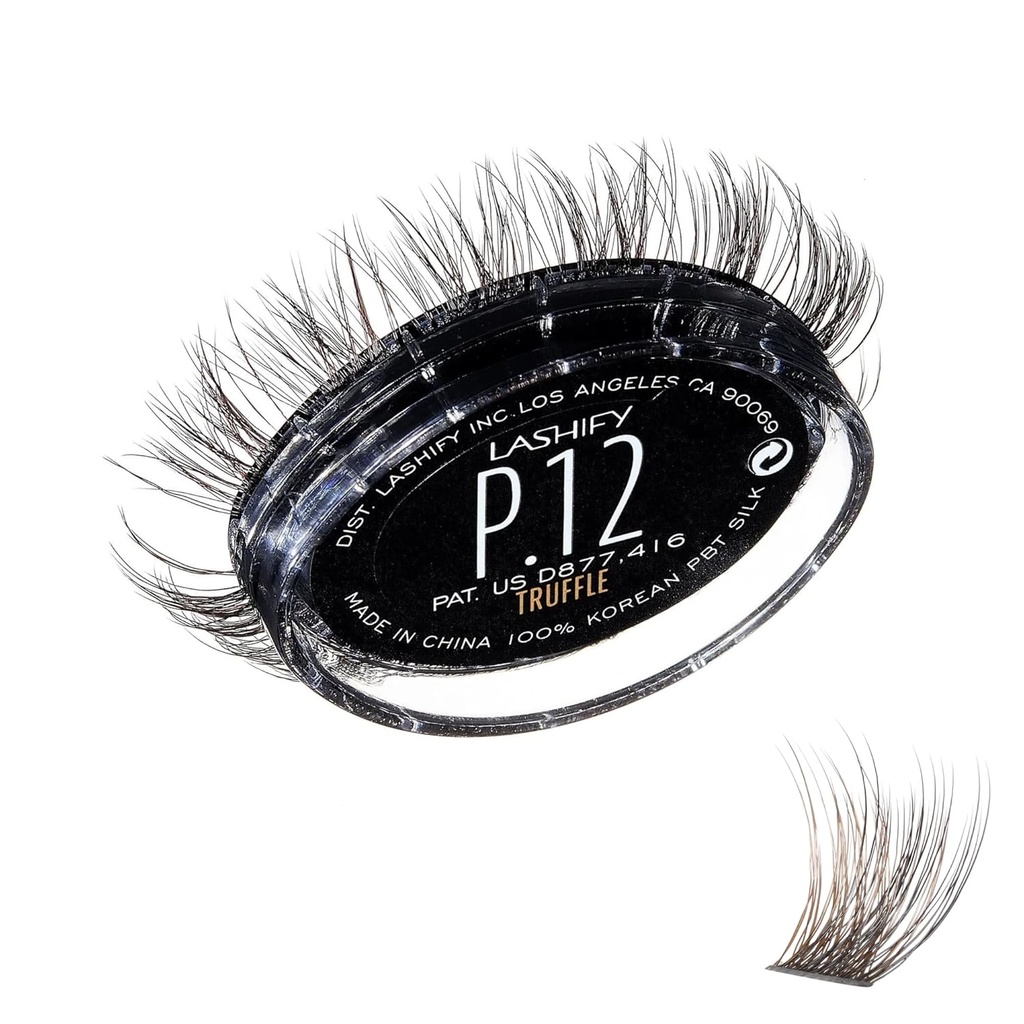 Lashify Plushy 12mm Gossamer Lashes に Truffle Color, Easy DIY False Lashes のために Voluminous Yet まだ 自然 見る