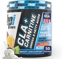 BPI Sports CLA+Carnitine – CLA L Carnitine & Linoleic Acid – L Carnitine Supplement for Weight Loss, Metabolism & Lean Muscle – Caffeine Free – Fruit Punch – 50 Servings – 12.34 oz