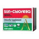 Sun Chlorella 200 mg グリーン Algae スーパーフード サプリメント - Pulverized Cell Wall - Chlorophyll、CGF、アクティブ B12、鉄、タンパク質 - Non-GMO - 1500 タブレット