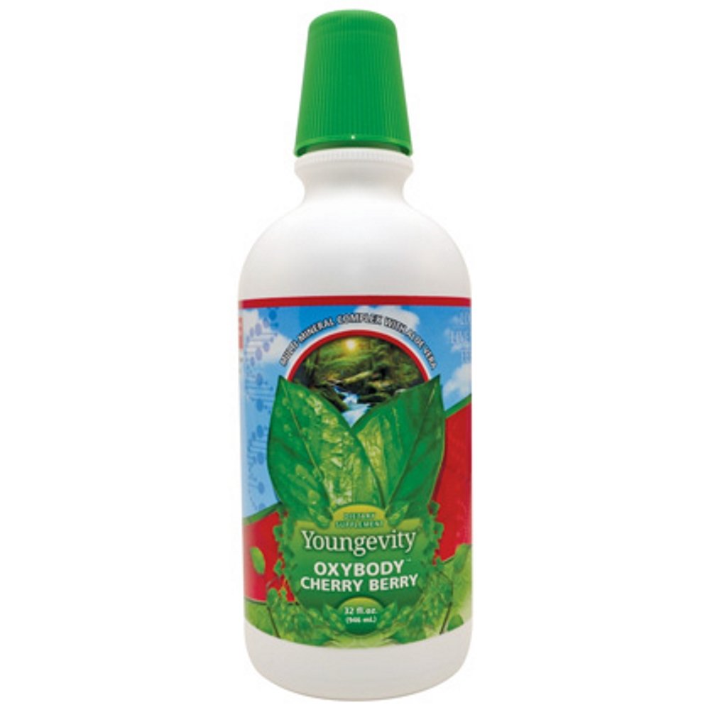 Youngevity Oxybodyチェリーベリー - ビタミン鉱物と植物 - 32 Fl Oz - 天然チェリー風味のアロエベラドリンク - 免疫ジュース、ミネラル、植物 - 健康サプリメント(パッケージ1)