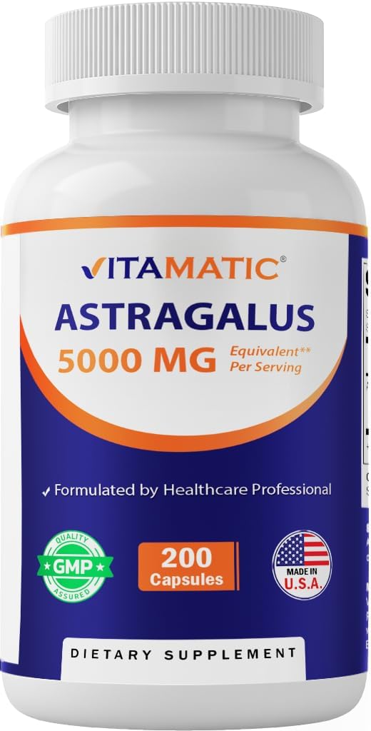 Vitamatic Astragalusのカプセル200のベジのカプセル- 10:1のAstragalusのエキス500mg -非GMOのグルテンフリー