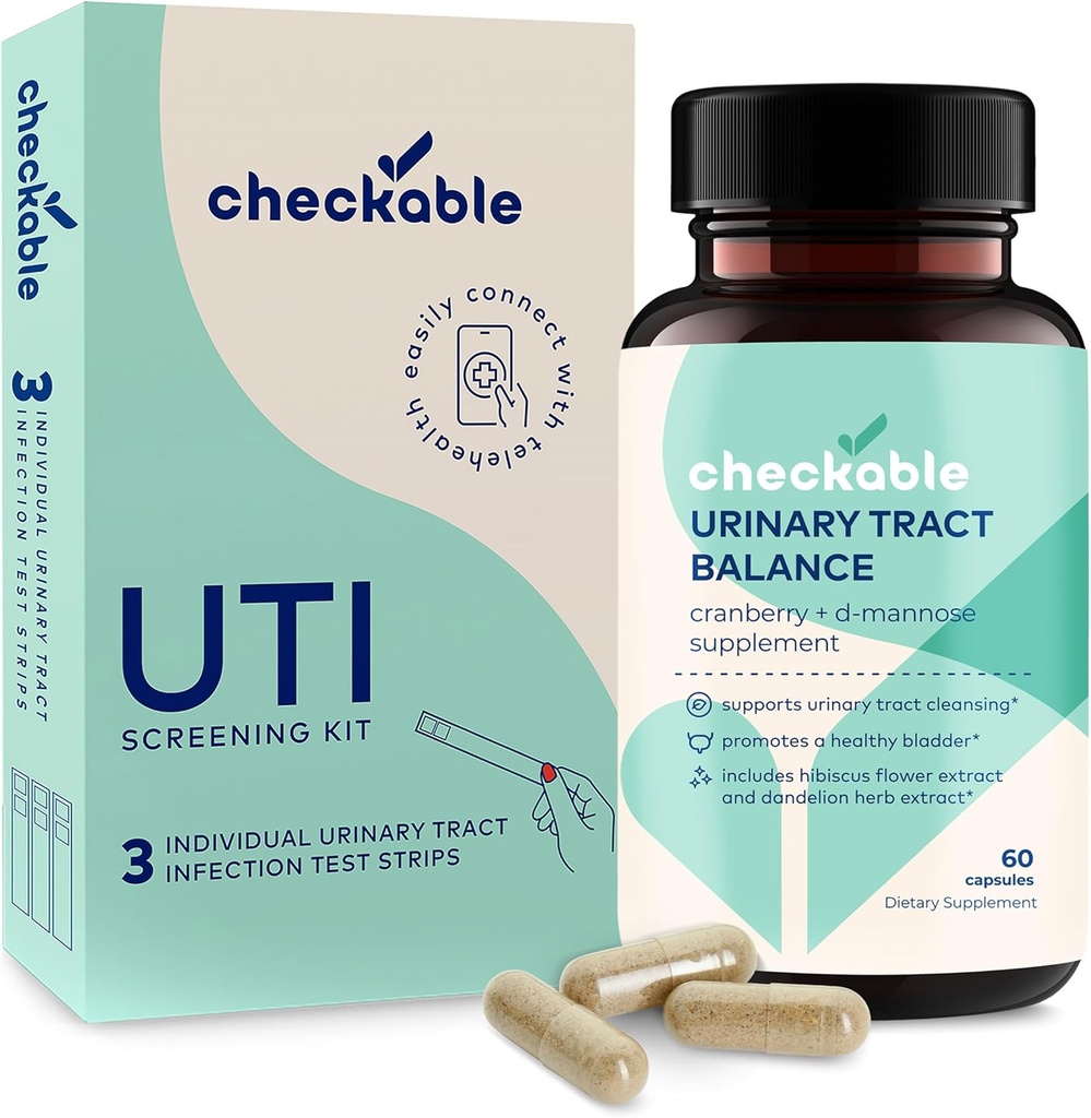 Checkable® の尿路感染症のスクリーニングのストリップ(3ct)および Checkable D マンノーズ UTI の補足(60ct)のコンボのパック