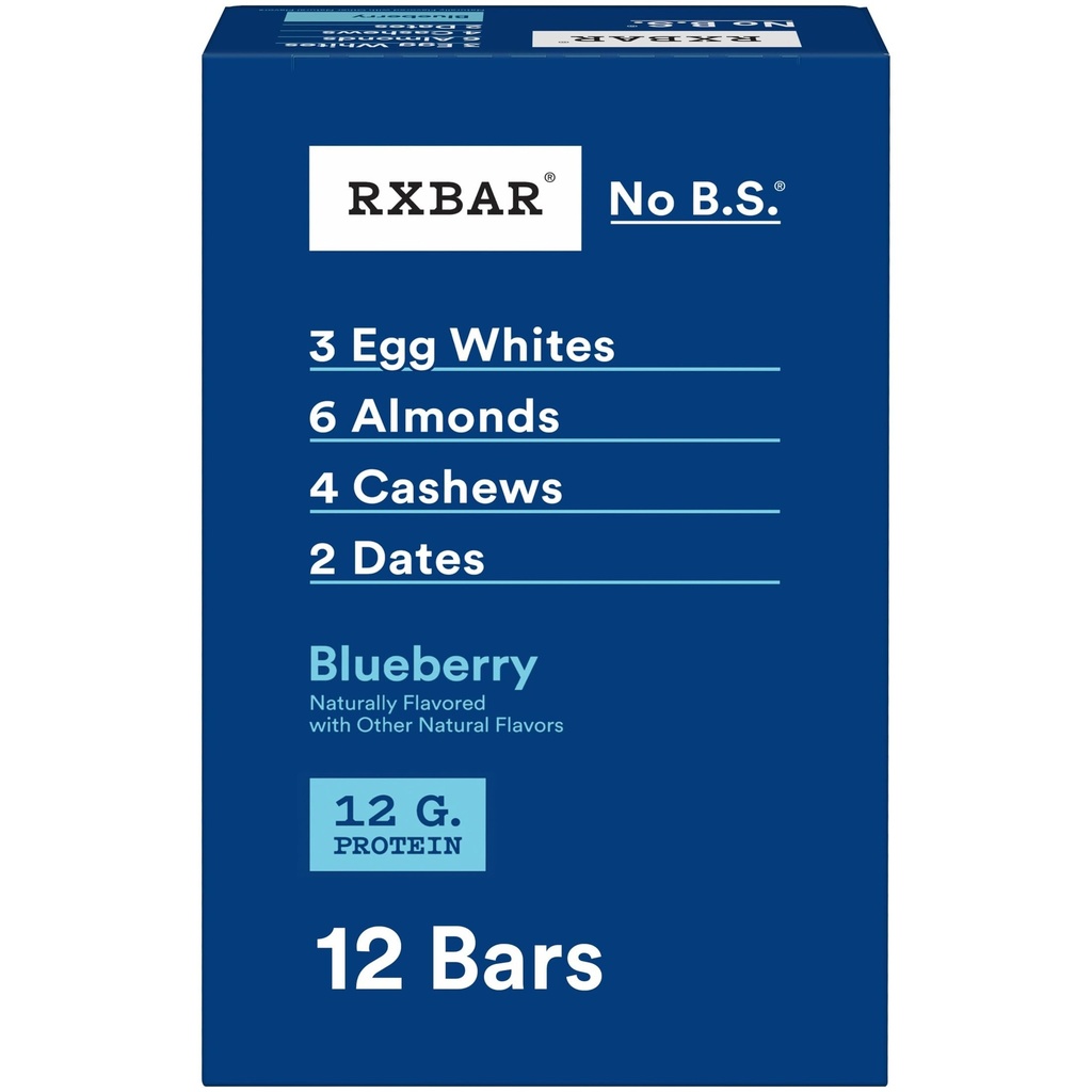 RXBAR蛋白質棒、蛋白質の軽食、スナック棒、ブルーベリー、22oz箱(12の計算)