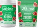 Ultima Replenisher Electrolyteパウダードリンクミックスバンドル - 砂糖無料 - ウォーターメロン、90サービングキャニスターと20スティックパック - 6電解液とミネラル - Ketoフレンドリー、ビーガン、非GMO