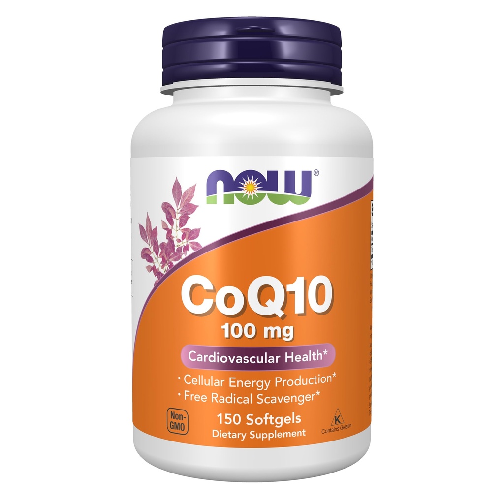 NOW食品サプリメント、CoQ10(Coenzyme Q10)100mg、医薬品グレード、心血管の健康*、150 Softgels