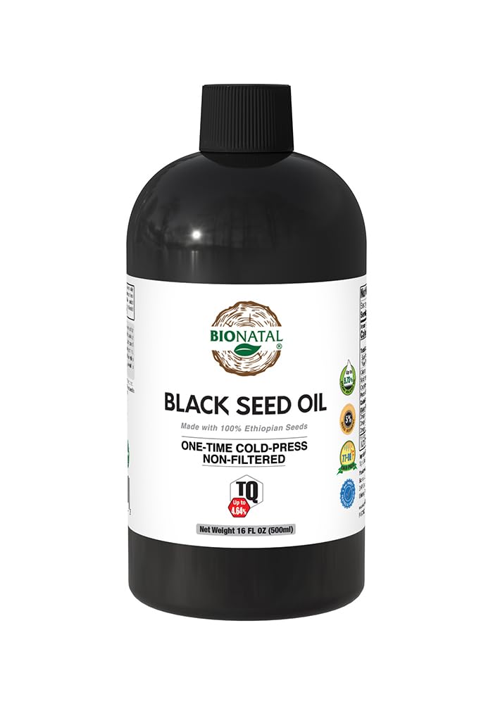 BioNatal Ethiopianの黒の種オイル16ozペット/プラスチックびん–冷たい押されたNigella Sativaの黒いCuminの種油、Unrefined及び非Filteredの4.64%まで高いTQ–サポート免疫システム、消化器