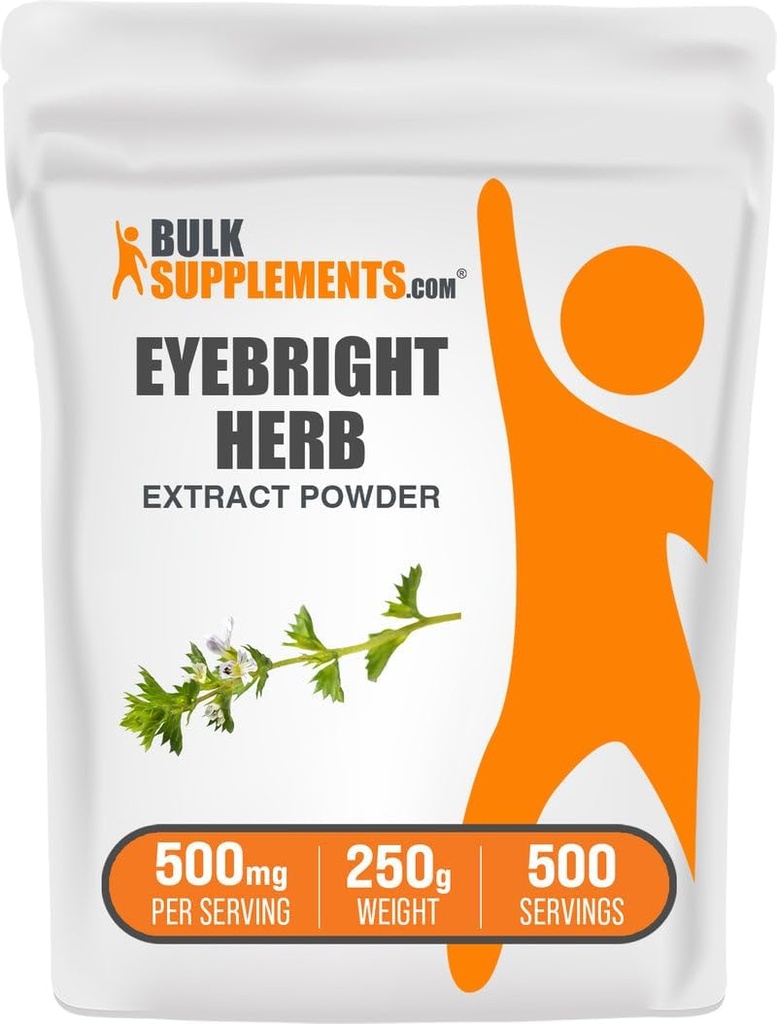 BulkSupplements.com Eyebright Extract Powder - Eyebright Extract - ハーブサプリメント、グルテンフリー - サービングあたり500mg、250g(8.8オンス)(パッケージ1)