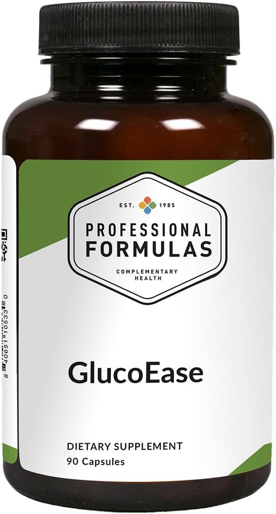 Professional Formulas GlucoEase - with Goat's Rue, American Ginseng, Fenugreek, Gymnema & Chromium - Vegetarian, Gluten Free, Hypoallergenic, 90 Capsules