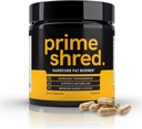 PrimeShred: Fat Burner for Men, Natural Appetite Suppressant, Thermogenic Workout Metabolism Booster & Energy Supplement, Weight Management w/Green Tea, Caffeine L-Carnitine, Vegan & Soy-Free, 90 Caps