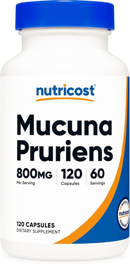 Nutricost Mucuna Pruriens 400mg、120カプセル - 800mg/サービング、ベジーキャップ、Mucuna Pruriens種子から