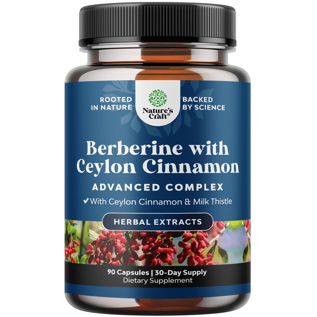 サービングコンプレックスごとのBerberine Plus 1200mg-Ceylon Cinnamonのカプセルが付いている酸化防止 BerberineのバランスをとることはSilymarinのミルクのこの薬のエキス-中心の健康サポート90のカプセルのための活動的なPKをカプセルに入れます