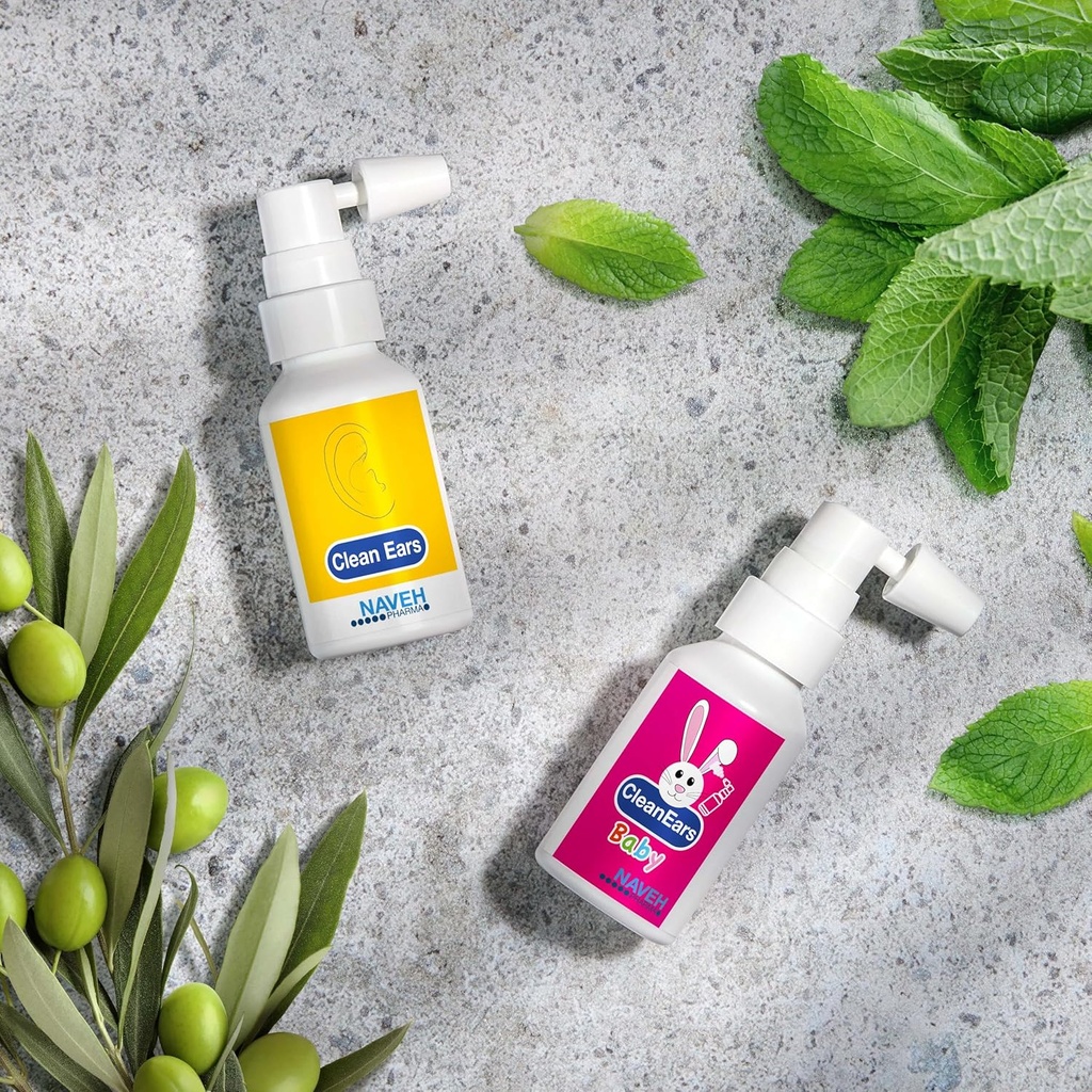 NAVEH PHARMA CleanEars Earwax Removal Spray 1 Fl Oz + 1ユニット NAVEH PHARMA CleanEars 赤ちゃんイヤーワックス除去スプレー 0.5 Fl Oz