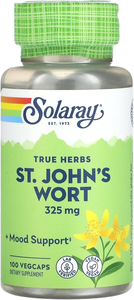 Solaray真ハーブセントジョンズワート、325 mg、100ベジーキャップ
