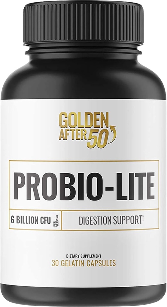 ゴールデンアフター50 Probio-Lite - グット健康と消化のサポート - 男性と女性のためのプロバイオティクス - 30ゼラチンカプセル - 時折心臓やガス、消化のためのプロバイオティクス