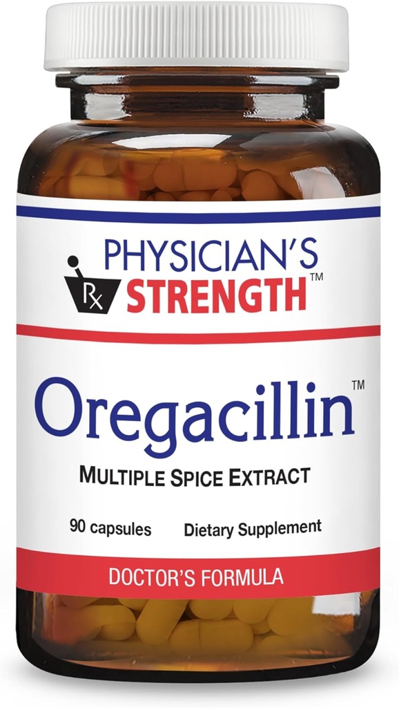 フィジシャンの強さのOregacillin - 90のカプセル-複数のスパイスのエキス-呼吸の健康サポート- 90のサービング