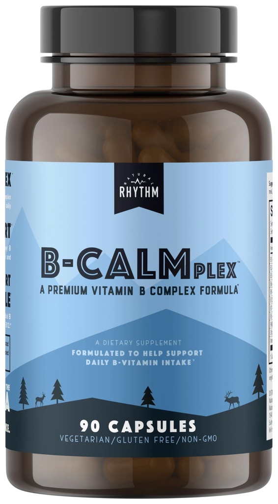 自然なリズム B-CALMplex、独特な B のビタミンのブレンド、B の複雑なサポート 適切な神経機能および弛緩、3 か月の供給、90 のカプセル