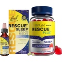 RESCUEの夜間睡眠の援助の束、3Pk - Bachの睡眠の子供の点滴器、10mL睡眠の液体の溶解、5mgのMelatonin/doseの28Ctプラスの睡眠のガミー、60Ct