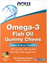 NOW Supplements, Omega-3 Fish Oil Gummy Chews, Orange Passion Fruit Flavor, 36 Gummy Chews