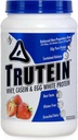 Body Nutrition Trutein High Protein Powder: 45% Whey, 45% Casein, 10% Egg White, Gluten-Free, Low Sodium, Grass Fed Whey Protein Powder, Gym Supplement & Breakfast Shake, Strawberries & Cream, 2lb