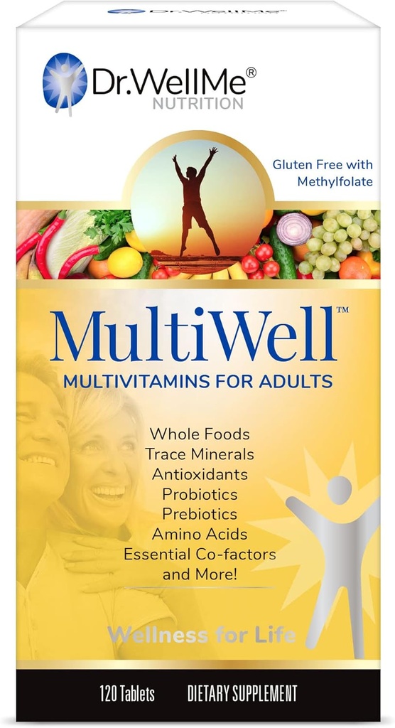 大人120のタブレットのためのMultiWellのMultivitamins - 全食糧、鉱物、酸化防止剤、Probiotics -エネルギー、免疫、中心及び消化器の健康の多ビタミン